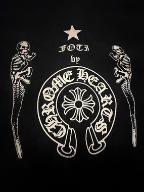 Chrome Hearts Black Short-Sleeve Graphic Crewneck Tee